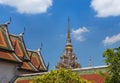 Ancient white pagoda in Wat Phra Borommathat Chaiya Ratchaworawihan temple Royalty Free Stock Photo