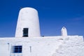 Ancient white salt windmill mill in Formentera Royalty Free Stock Photo