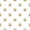 Ancient windmill pattern seamless isolated on white background Royalty Free Stock Photo