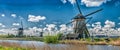 Ancient windmils near Kinderdijk, Netherlands Royalty Free Stock Photo