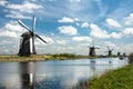 Ancient windmils near Kinderdijk, Netherlands Royalty Free Stock Photo
