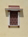 Ancient window with oriental ornament in Jaipur Royalty Free Stock Photo