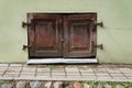 Ancient window with wooden shutters. Royalty Free Stock Photo