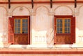 Ancient windows on old building