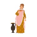 Ancient Woman Roman Character from Classical Antiquity Vector Illustration Royalty Free Stock Photo