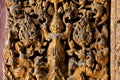 Ancient wood craft of Garuda at the door of temple