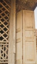 Ancient wood doors of traditional Thai house