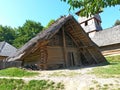 Ancient wood house, bakery, with a special smoke-permeable wall, open-air museum, archeoskanzen Modra