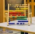 ancient wooden abacus to learn how to count