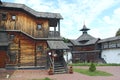 Ancient Slavonic wooden fortress in Novhorod-Siverskii. Old wooden building Royalty Free Stock Photo