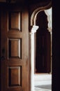 Ancient wooden castle door