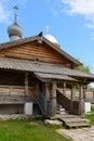 Ancient wooden church with domes