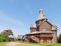 Ancient wooden church in Russian village. Royalty Free Stock Photo