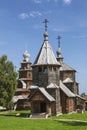 Ancient wooden churches in the Museum of Wooden Architecture and Peasant life. Suzdal, Vladimir region Royalty Free Stock Photo