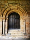 Ancient wooden door, cloisters, Durham Cathedral
