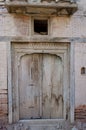 Ancient wooden door at derawar fort pakistan