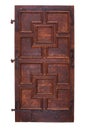 Ancient wooden door with hinges Royalty Free Stock Photo