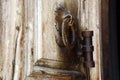 Ancient Wooden Door Leading into the Church of the Holy Sepulchre, Jerusalem Royalty Free Stock Photo