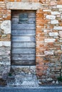 Ancient wooden door in an old historic building. Royalty Free Stock Photo