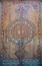 ANCIENT WOODEN DOOR WITH ORNAMENT Royalty Free Stock Photo