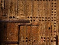 Ancient wooden door in Valencia Torres de Serranos Royalty Free Stock Photo