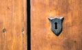 Ancient wooden door whit metal lock, Florence, Italy Royalty Free Stock Photo