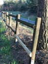 Ancient wooden fence on the streets in Europe Royalty Free Stock Photo