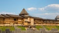 Ancient wooden fortifications around the city Royalty Free Stock Photo