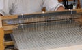 Ancient wooden hand-loom to spinning cotton wire