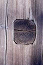 Ancient wooden house wall made of logs and planks.