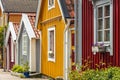 Ancient wooden houses in Karlskrona, Sweden