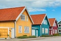 Ancient wooden houses in Karlskrona, Sweden