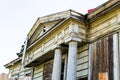 Old wooden manor , the ruins of ancient architecture. old ruined wooden house. Royalty Free Stock Photo