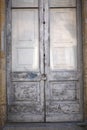 Ancient wooden massive door