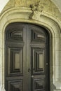 Ancient wooden and metal entrance door