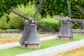 Ancient wooden mills, miniature scene outdoor