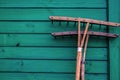 Ancient wooden rake or farm tools