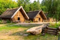 ancient wooden slavic house. slavic historical heritage.