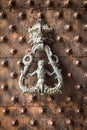 Ancient wooden spiked door detail i Royalty Free Stock Photo