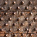 Ancient wooden spiked door detail i Royalty Free Stock Photo