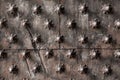 Ancient wooden spiked door detail i Royalty Free Stock Photo