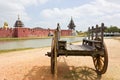 Ancient wooden wagon the old palace. Royalty Free Stock Photo