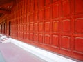 Ancient wooden wall at Mandalay Palace Royalty Free Stock Photo