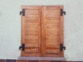 Ancient wooden window on the street