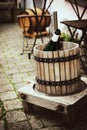 Ancient wooden wine press Royalty Free Stock Photo