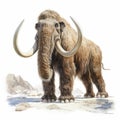 Ancient Woolly Mammoth Illustration In The Style Of David Burdeny