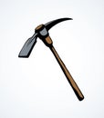 Pick axe icon. Vector drawing sign