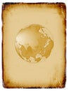 Ancient world map, globe, grunge background Royalty Free Stock Photo