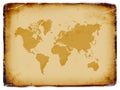 Ancient World Map, Grunge Background