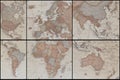 Ancient world map's collage